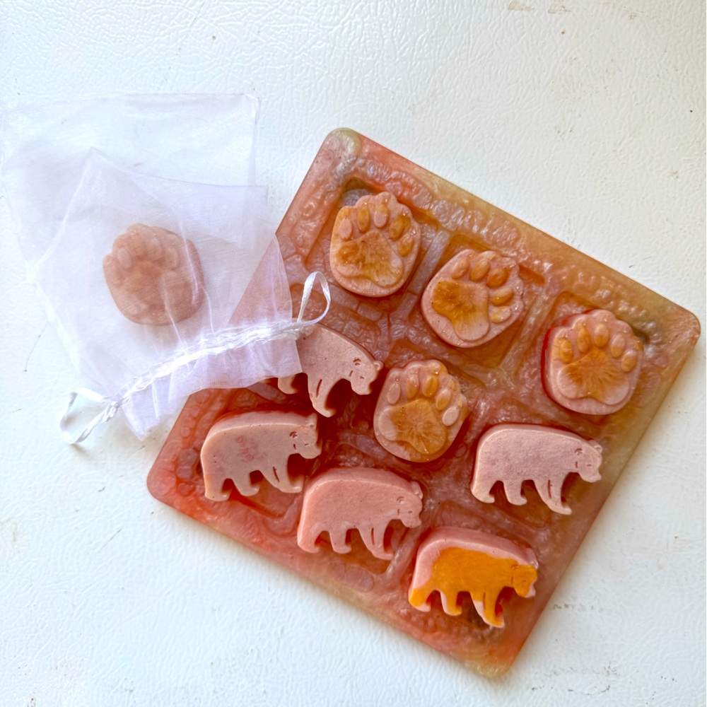 Handmade Bear Tic-Tac-Toe Game - Orange and Pink